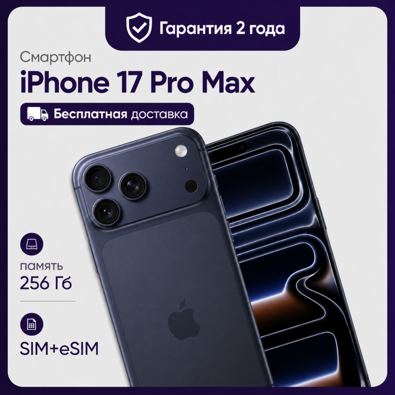 Apple iPhone 17 Pro Max 256GB Deep Blue nanoSIM+eSIM ✳️ купить